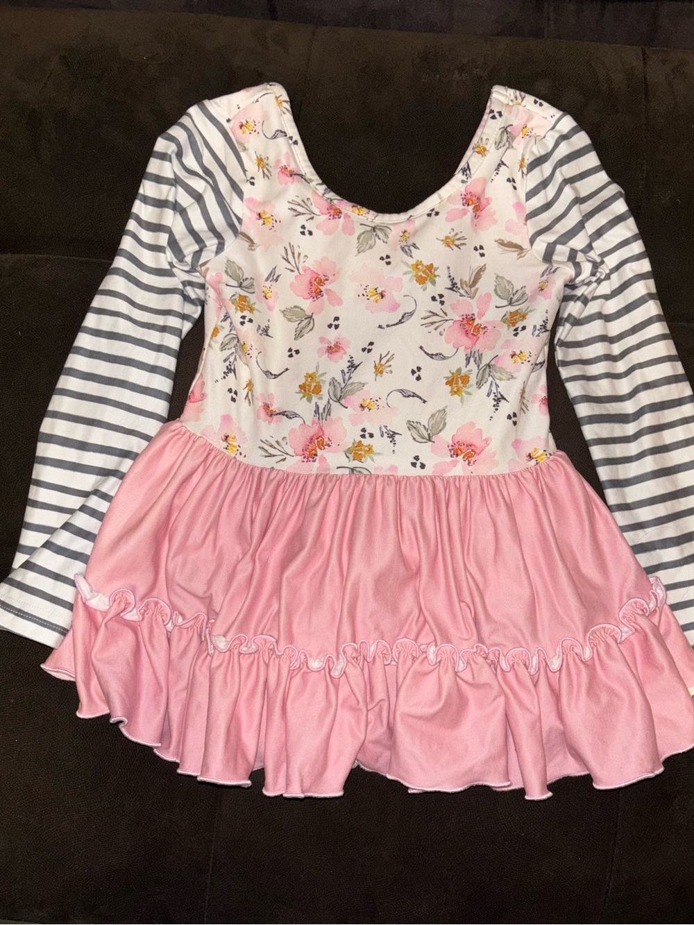 cheeky plum Floral & Pink Long-Sleeve Leotard